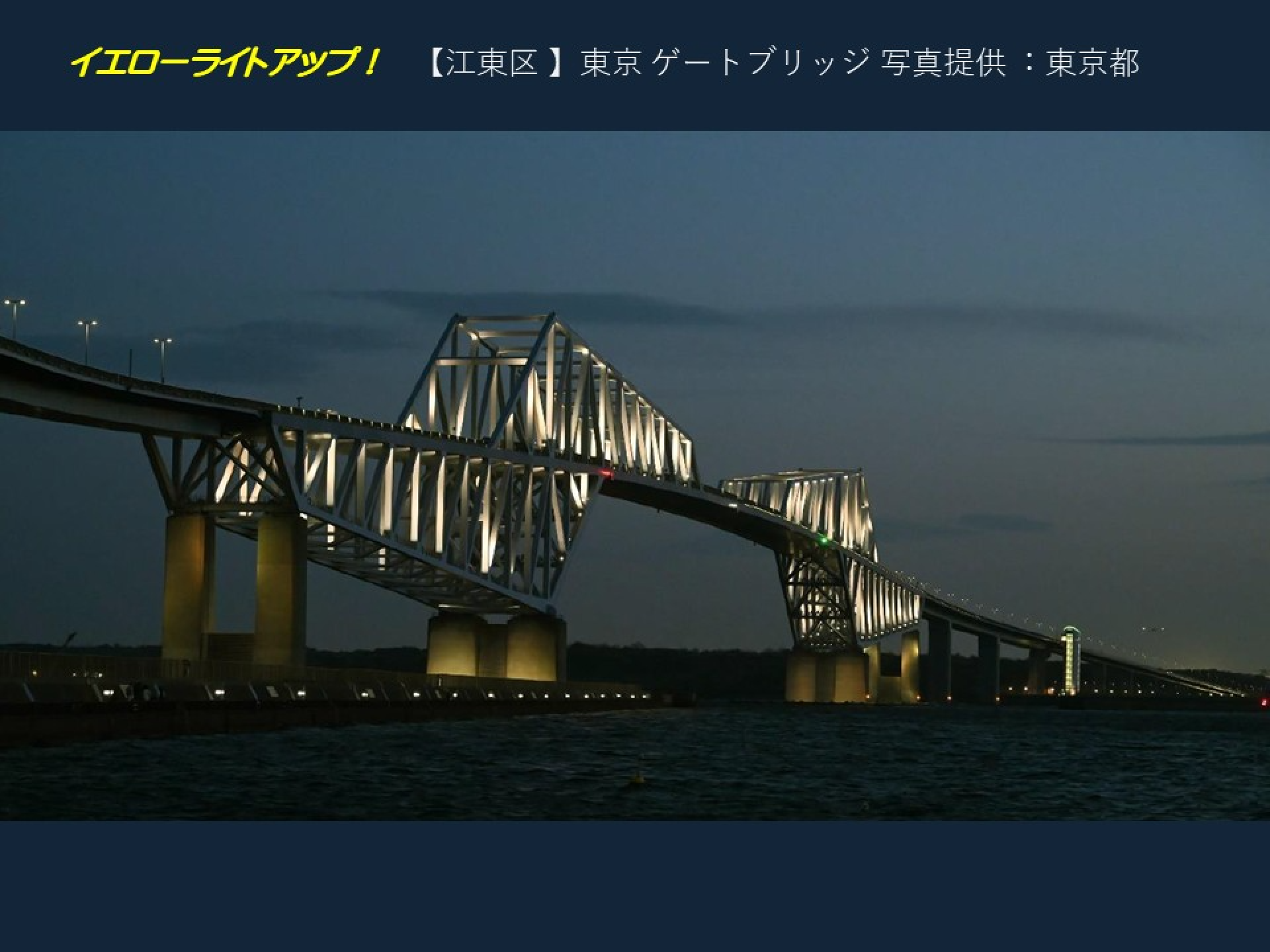 イエローライトアップ　東京ゲートブリッジ